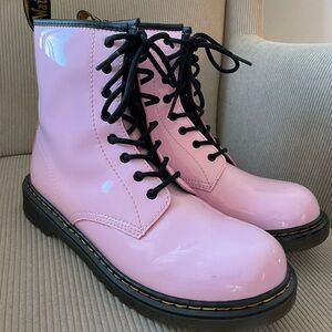 Pink Patent leather Dr. Martens combat boots